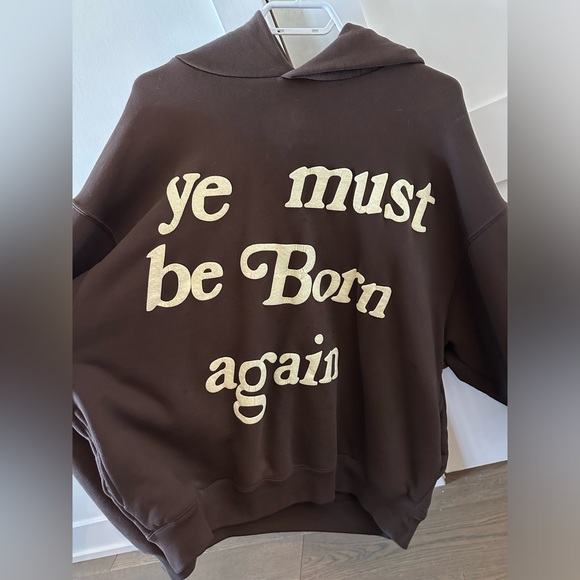 Cactus Plant Flea Market Born Again Hooded Sweatshirt Brown - Picture 1 of 5